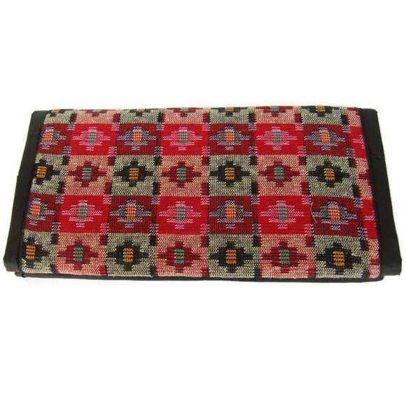 NEW ~ Womens Wallet Boho Hippie Handmade in Nepal Snap Stud Close 21cm x 11cm - Picture 4 of 5